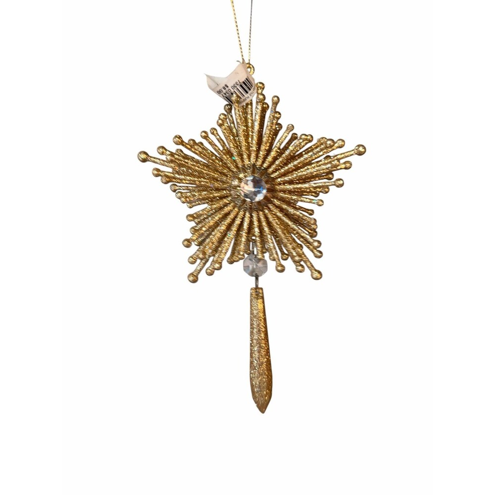 New Macy’s Holiday Lane Shine Bright Glittered Starburst Ornament